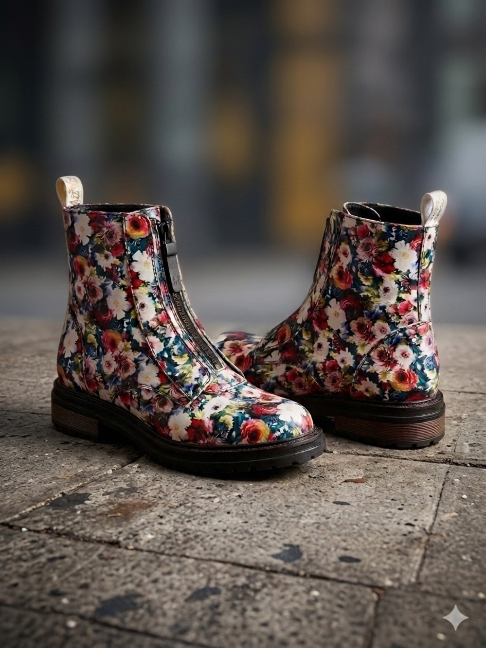 🌸 Rocket Dog Lorena Clarissa Floral Front-Zip Ankle Boots / 7